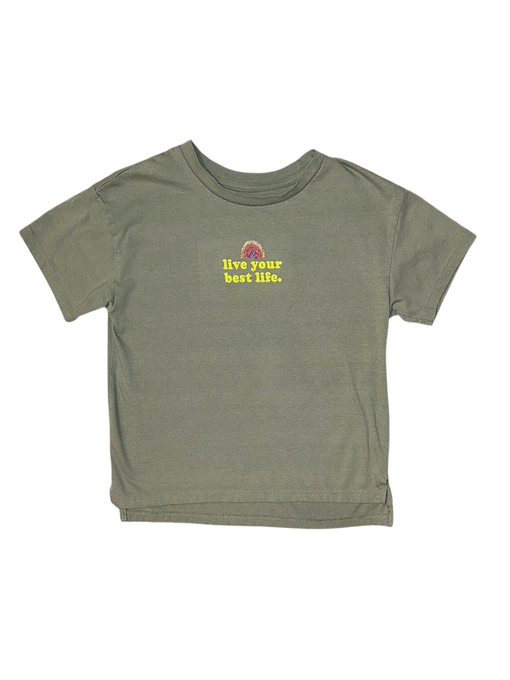 THEREABOUTS Girl's Green Graphic Short Sleeve Shirt Size Medium 10/12